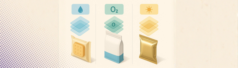 barrera luz oxígeno humedad para galletas leche en polvo y snacks